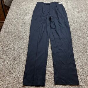 BOLZANO Uomo Collezione Dress Pants Mens 38X32 Navy Flat Front Polyester
